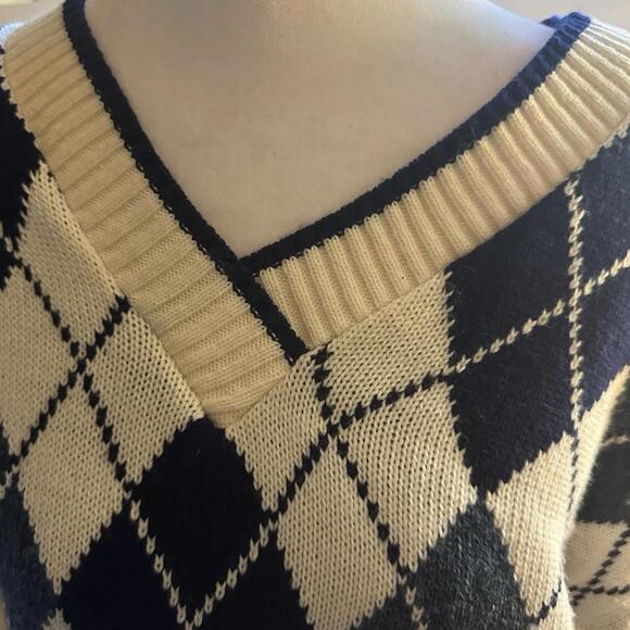 Vintage Jj Browne 80’s/90’sPreppy Floral mixed media Sweater sz L - Picture 3 of 6